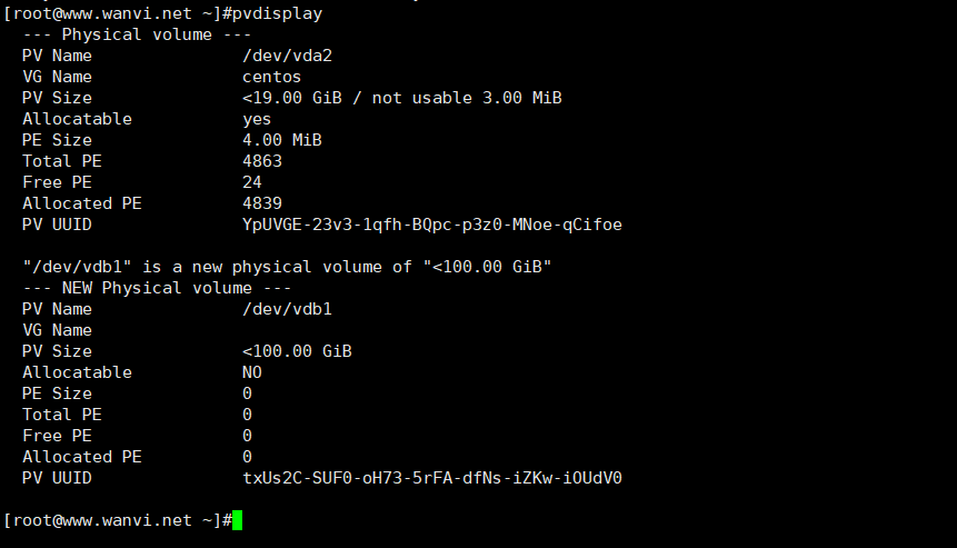 Centos7扩容分区 Lvm物理卷扩展主要分区大小，逻辑分卷管理器拓展让业务不暂停扩容存储空间