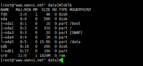 centos7硬盘分区、挂载和数据迁移